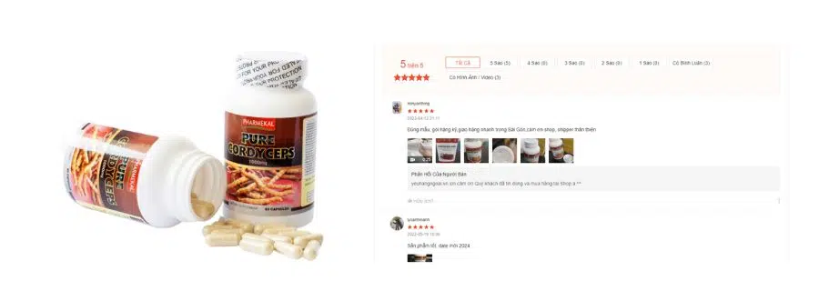 Đánh giá của khách hàng về đông trùng hạ thảo Cordyceps của Mỹ