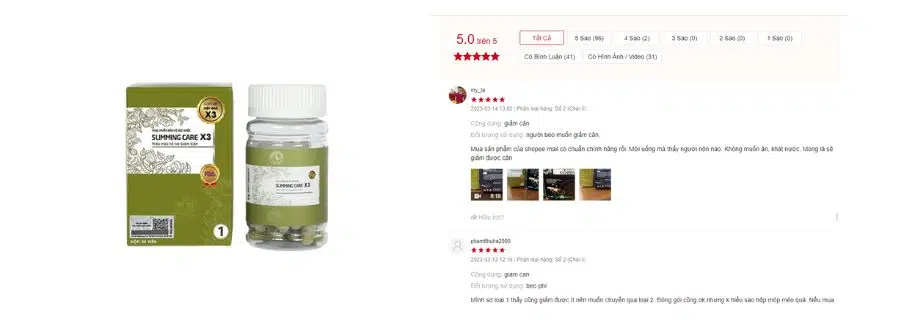 Đánh giá của khách hàng về trà giảm cân Slimming Care