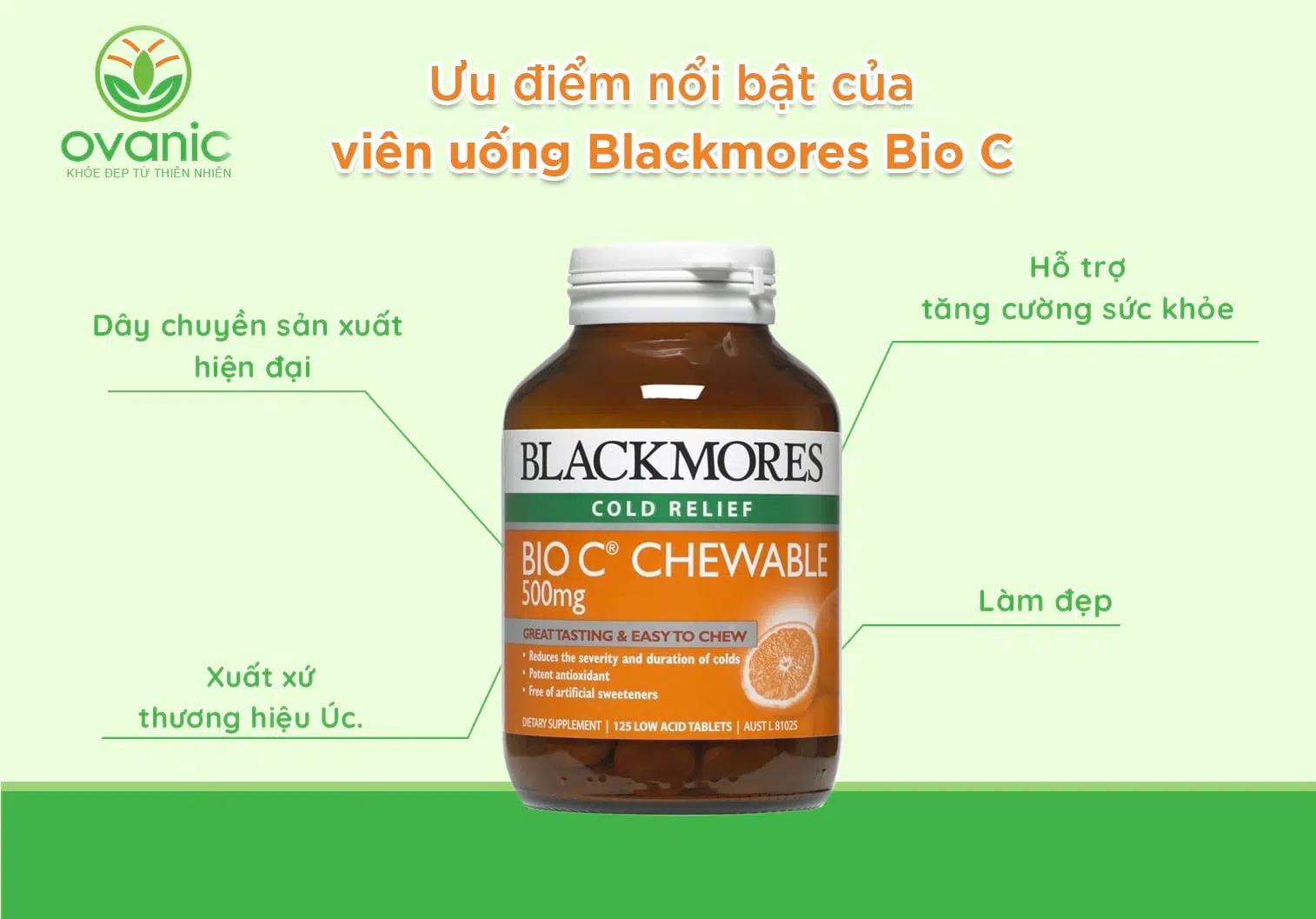 Ưu điểm của sản phẩm Vitamin C Blackmores Bio C 1000mg