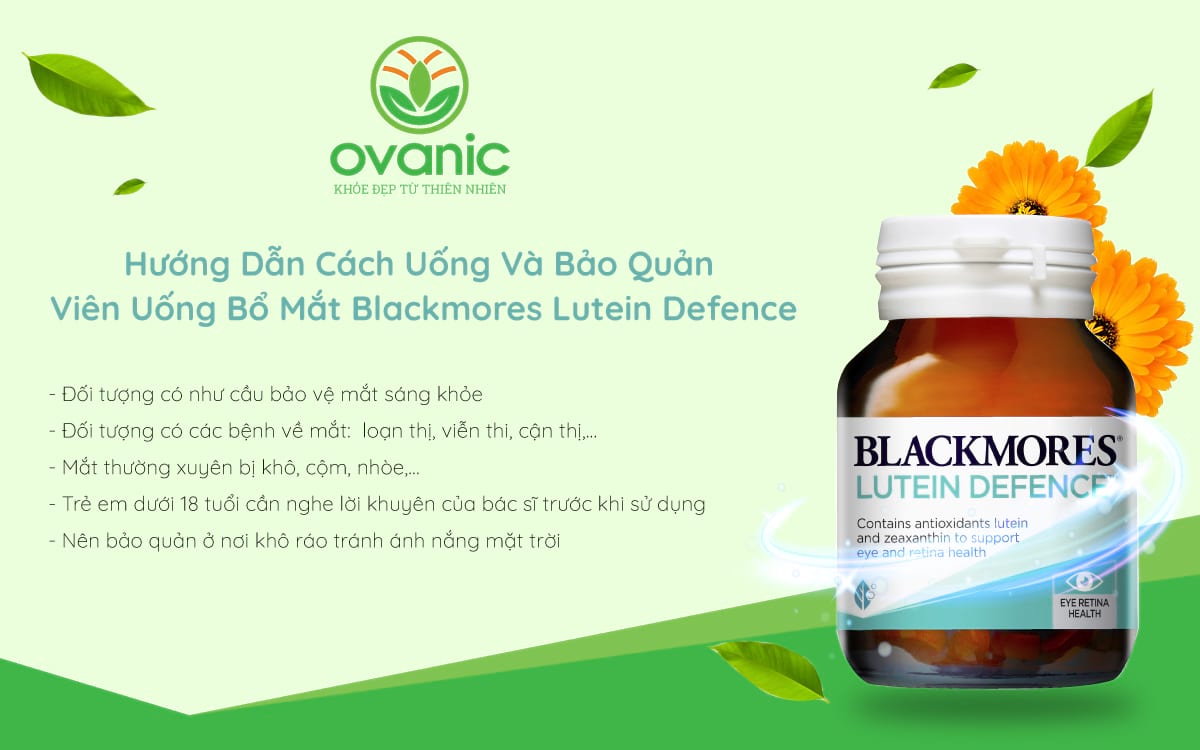 Hướng dẫn cách uống Viên Uống Bổ Mắt Blackmores Lutein Defence