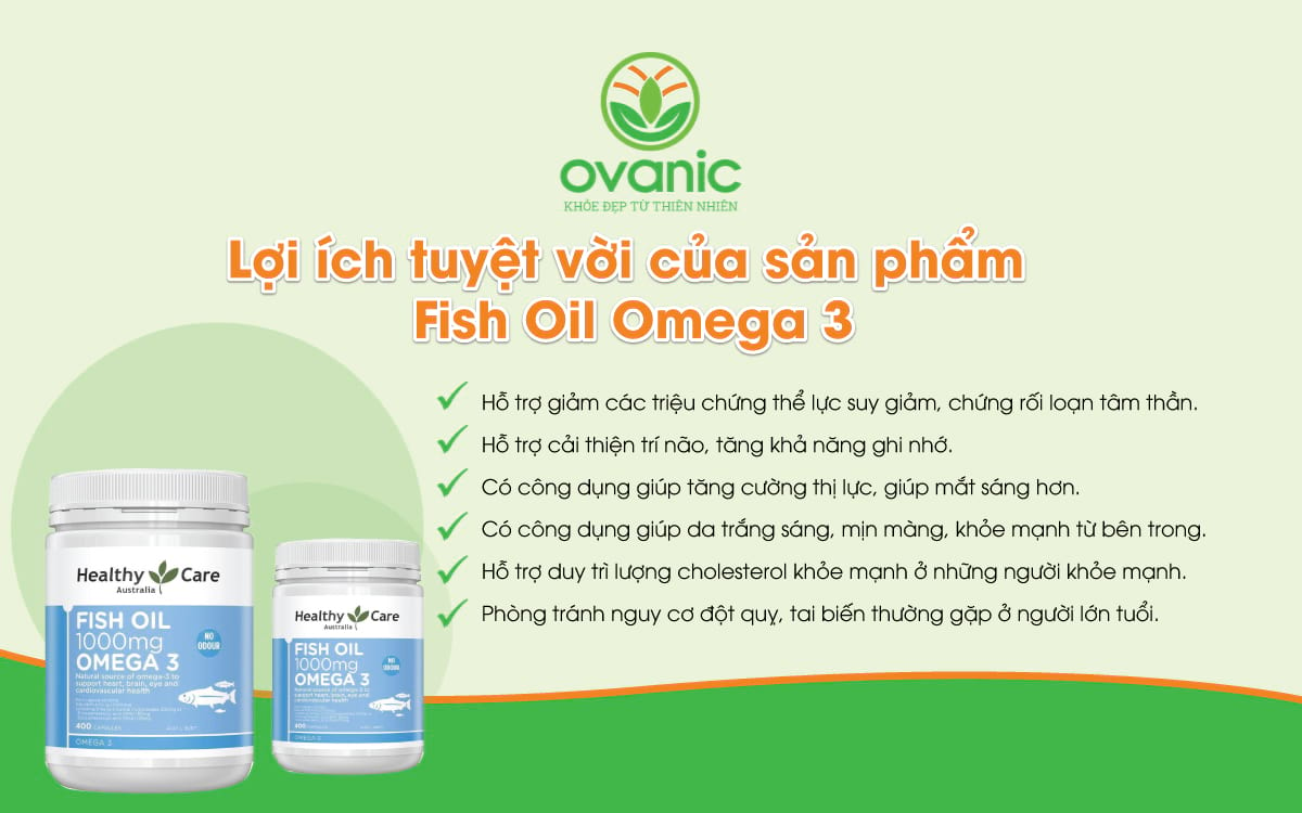 Lợi ích của Dầu Cá Tự Nhiên Fish Oil Healthy Care