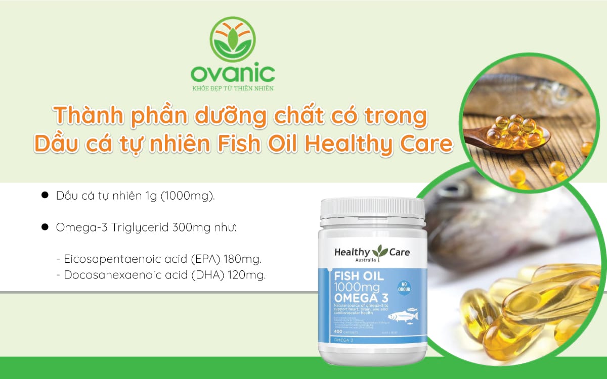 Thành phần Dầu Cá Tự Nhiên Fish Oil Healthy Care