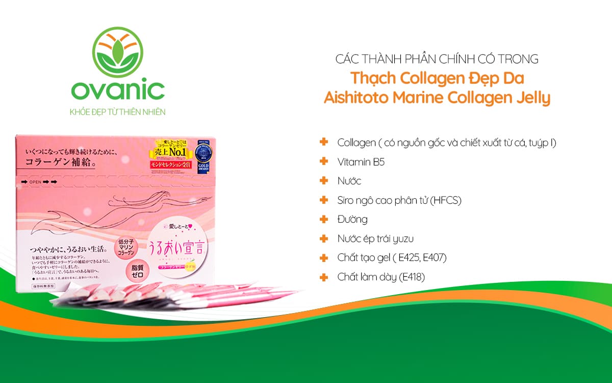 Thành phần của sản phẩm Aishitoto Marine Collagen Jelly