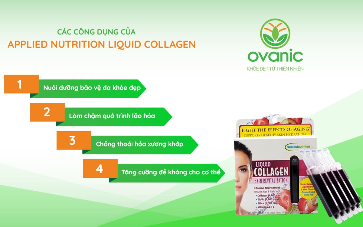 Công dụng của sản phẩm Applied Nutrition Liquid Collagen