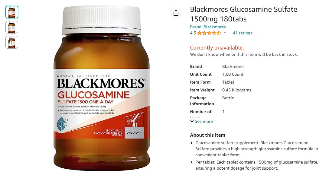 Đánh giá của người dùng về Viên uống Blackmores Glucosamine