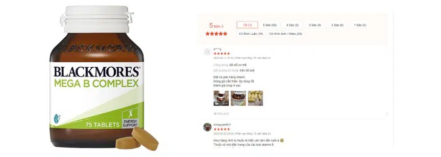 Đánh giá của người dùng về viên uống Blackmores Mega B Complex