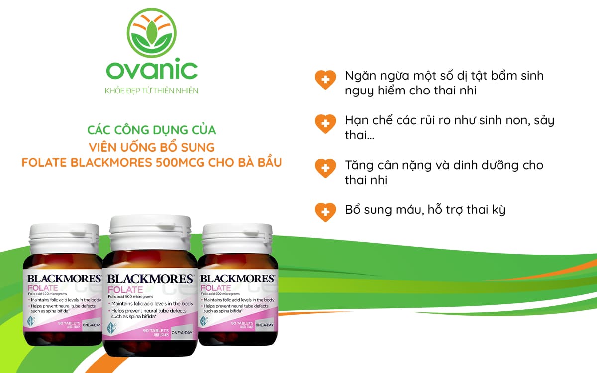 Công dụng của Folate Blackmores 500mcg