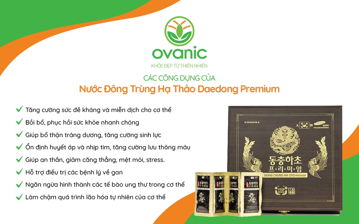 Công dụng của sản phẩm Nước đông trùng hạ thảo Deadong Premium