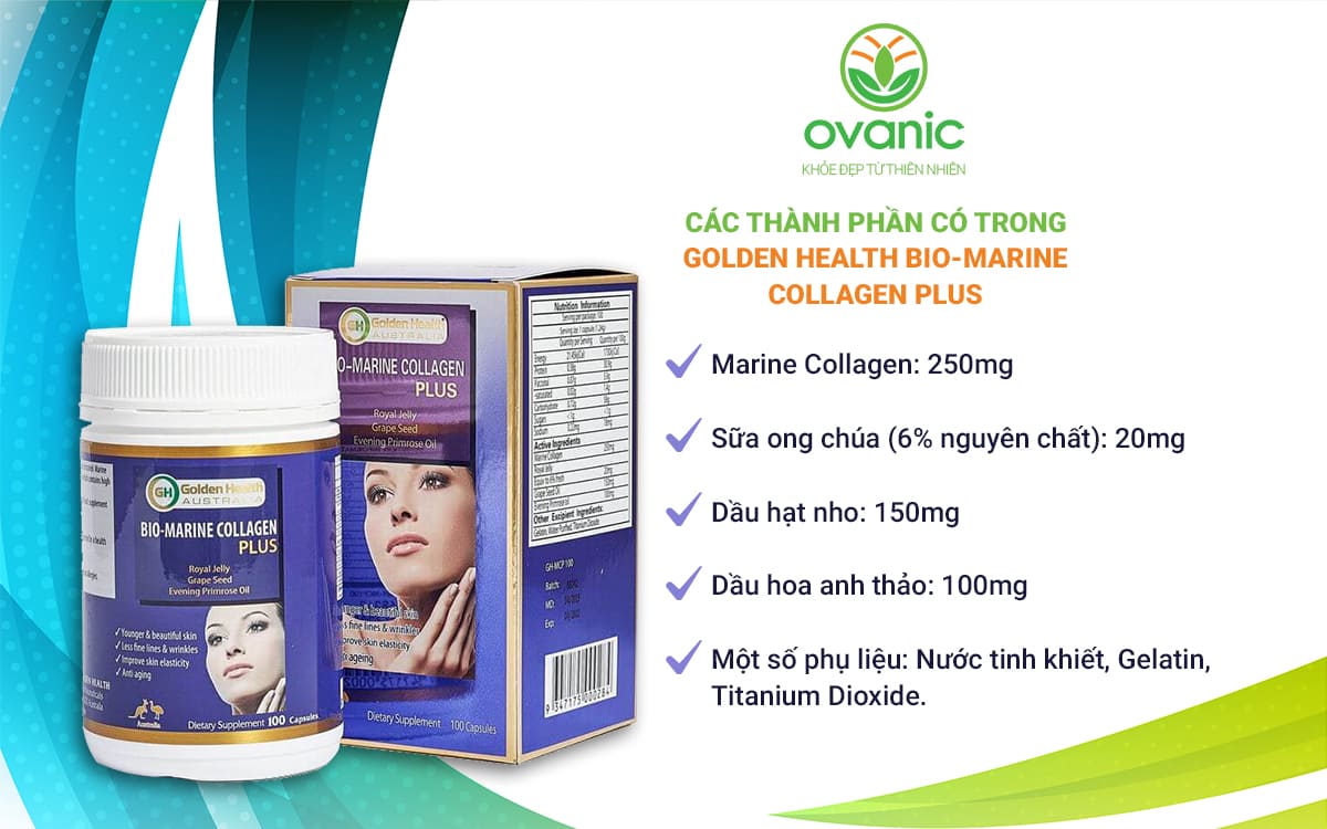 Thành phần tự nhiên của Golden Health Bio-Marine Collagen