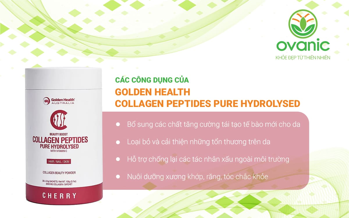 Công dụng của Collagen Peptides Pure Hydrolysed With Vitamin C