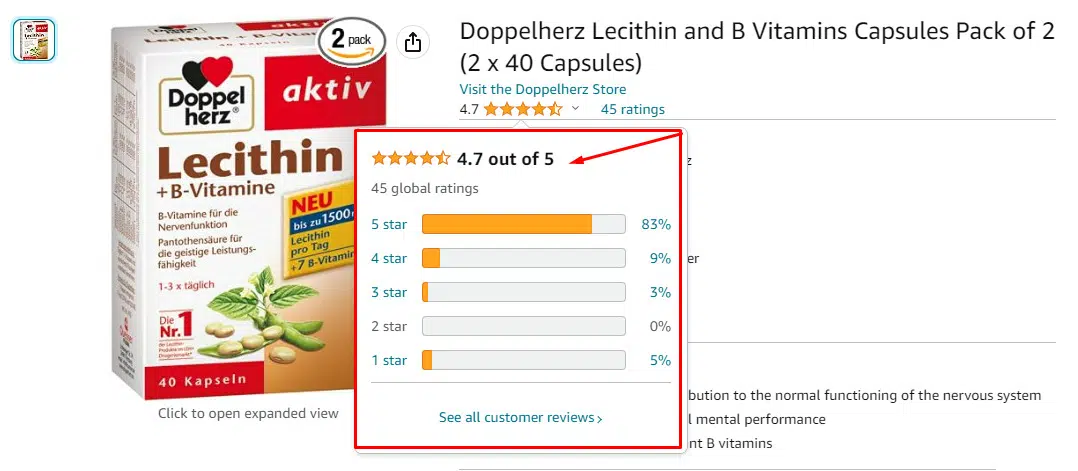 Đánh giá của người dùng về Mầm Đậu Nành Đức Doppelherz Lecithin - Vitamin B