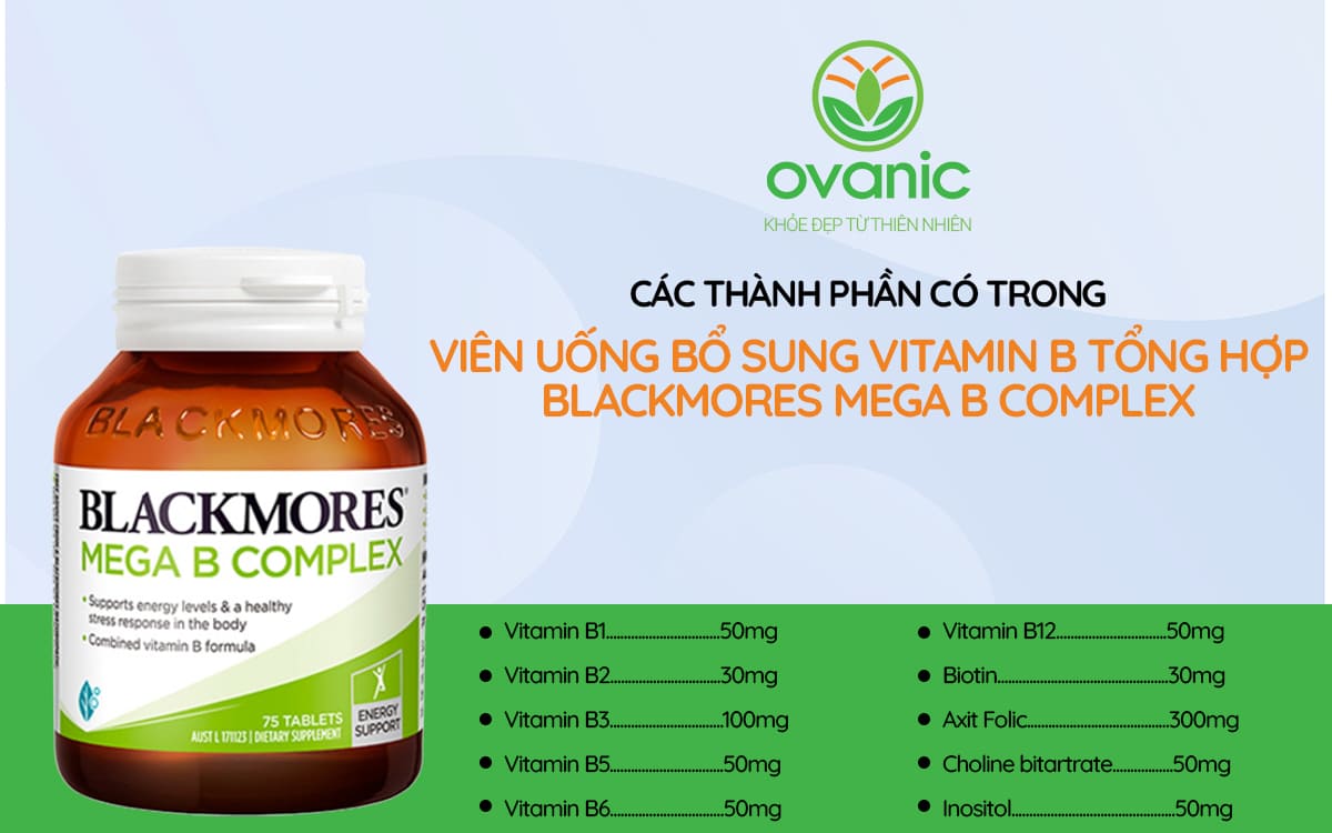 Thành phần thuốc của Blackmores Mega B Complex 