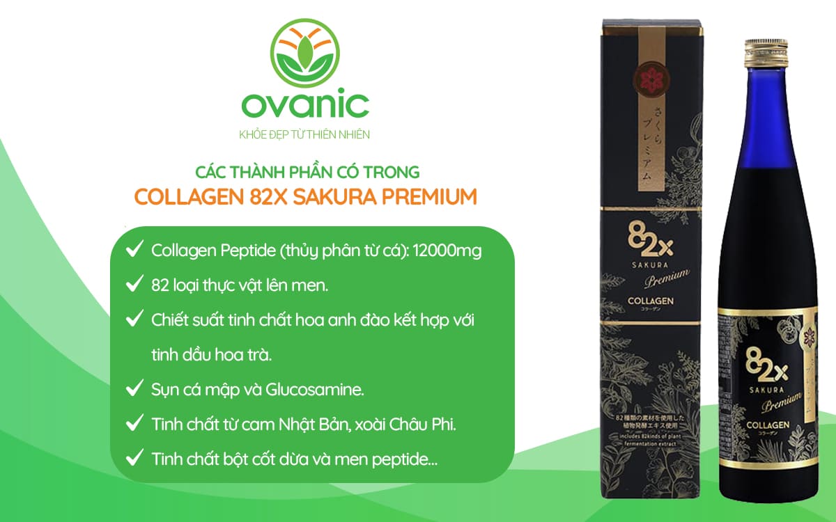 Thành phần của sản phẩm Collagen 82x Sakura Premium