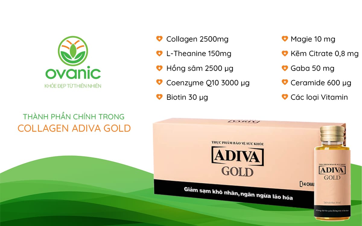 Thành phần của sản phẩm Collagen Adiva Gold