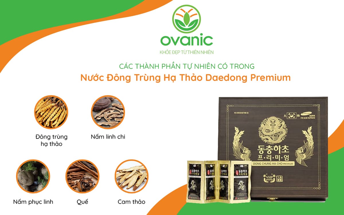 Thành phần của sản phẩm Nước đông trùng hạ thảo Deadong Premium