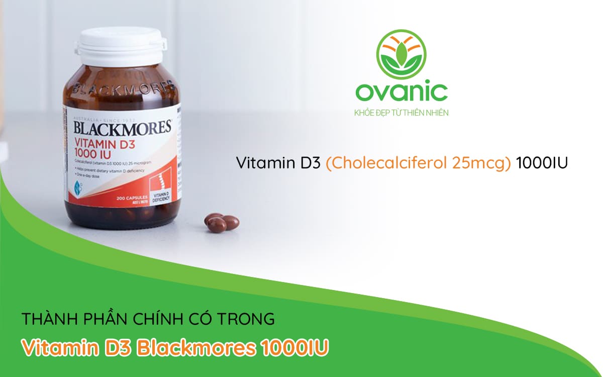 Thành phần của sản phẩm Vitamin D3 Blackmores 1000IU 