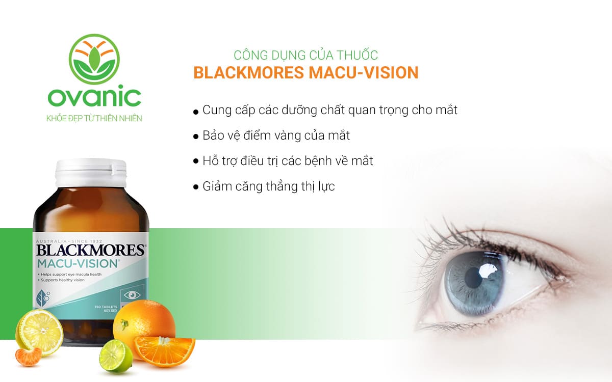 Công dụng của Blackmores Macu Vision 150 viên