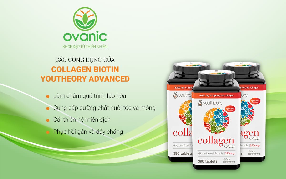 Công dụng của sản phẩm Collagen Biotin Youtheory Advanced