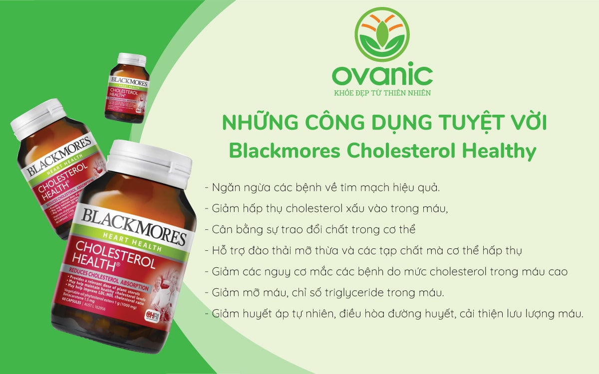 Công dụng của sản phẩm Blackmores Cholesterol Healthy