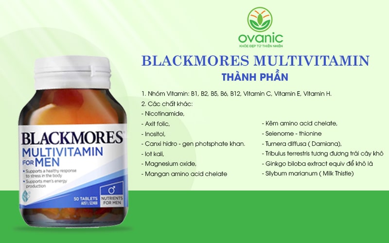 Thành phần của Blackmores Multivitamin For Men