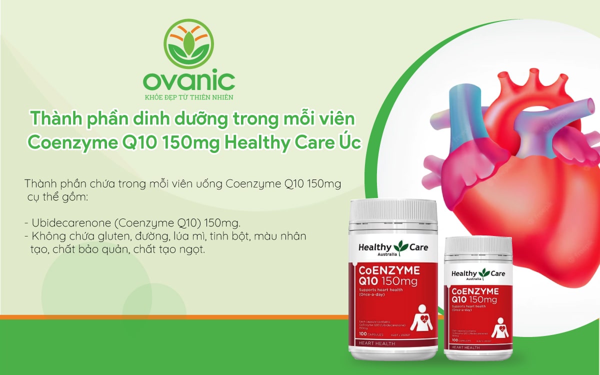 Thành phần Healthy Care Coenzyme Q10 150mg