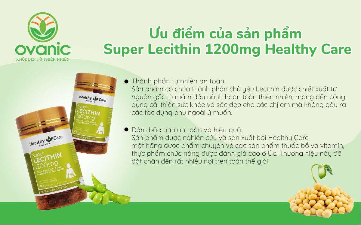 Ưu điểm của sản phẩm Healthy Care Super Lecithin 1200MG