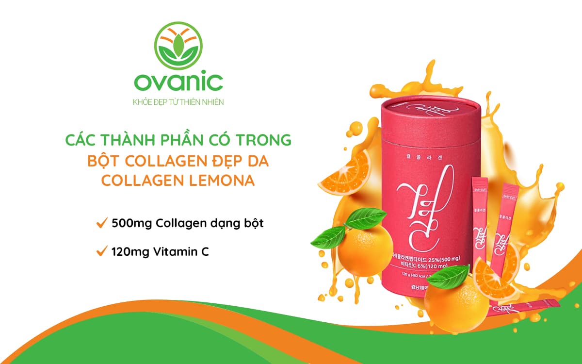 Thành phần có trong Bột collagen đẹp da Collagen Lemona