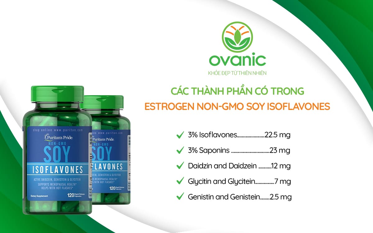 Thành phần có trong Mầm Đậu Nành Estrogen Non-GMO Soy Isoflavones