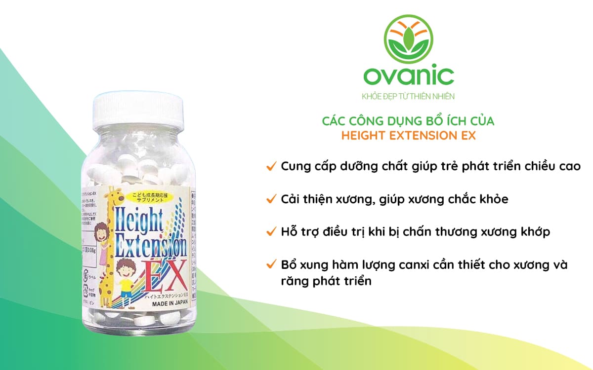 Công dụng của Height Extension EX - Viên hỗ trợ tăng chiều cao