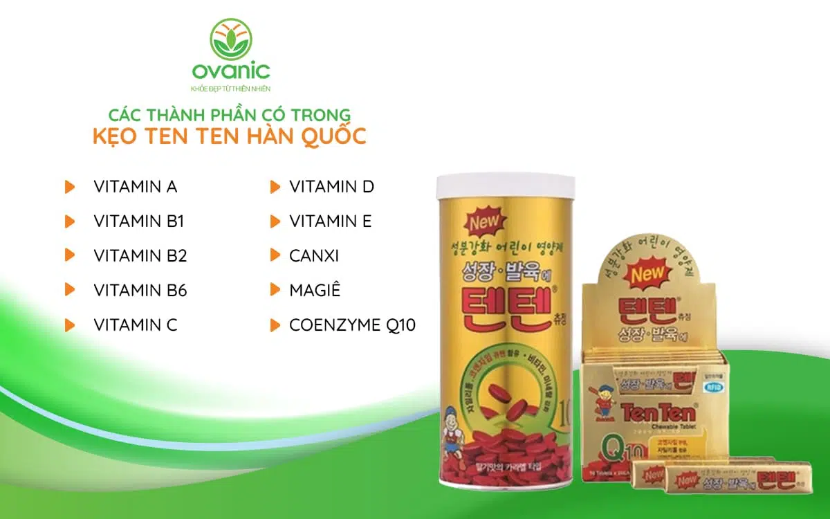 Thành phần có trong Kẹo Ten Ten Hàn Quốc