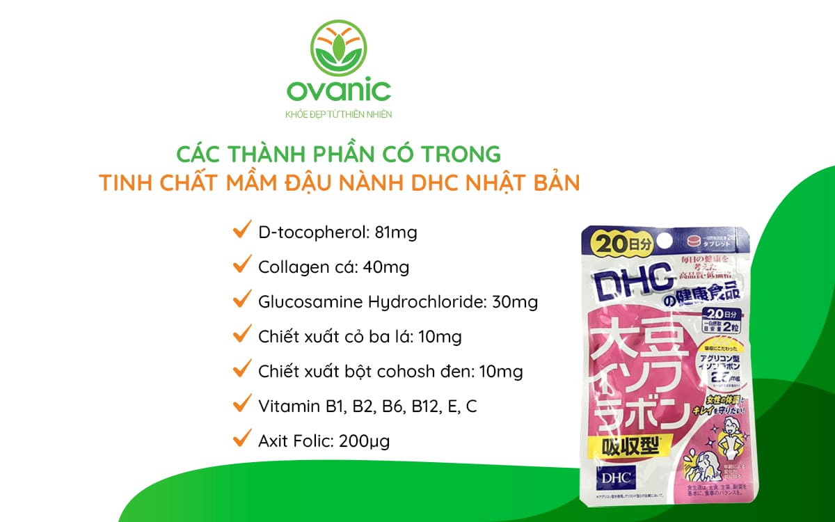 Thành phần có trong Tinh Chất Mầm Đậu Nành DHC 