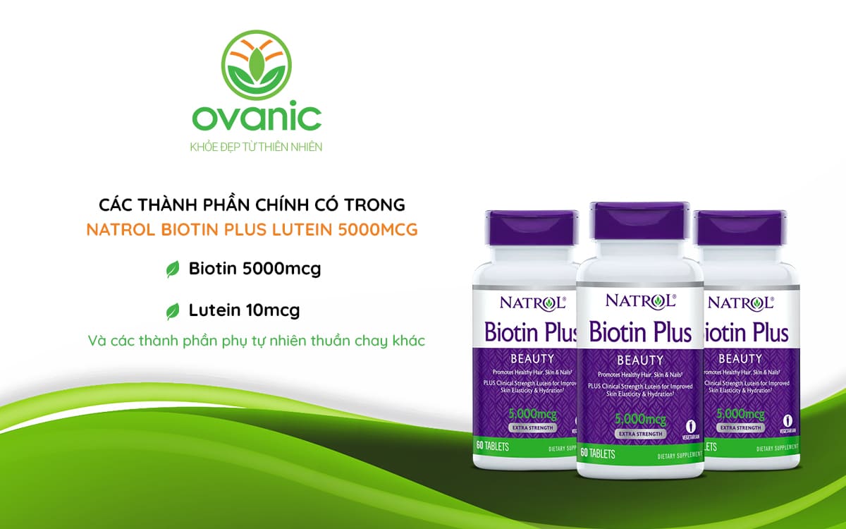 Thành phần có trong Viên Uống Dưỡng Da Tóc Móng Natrol Biotin