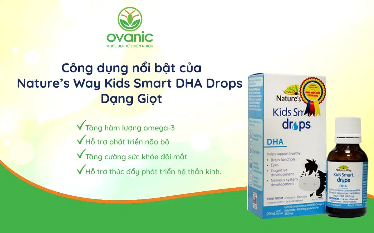 Công dụng của sản phẩm Nature's Way Kids Smart DHA Drops