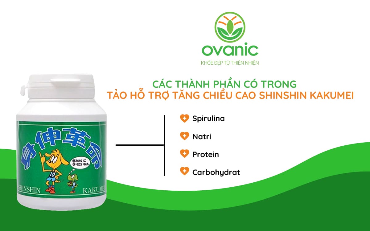 Thành phần có trong Tảo hỗ trợ tăng chiều cao Shinshin Kakumei