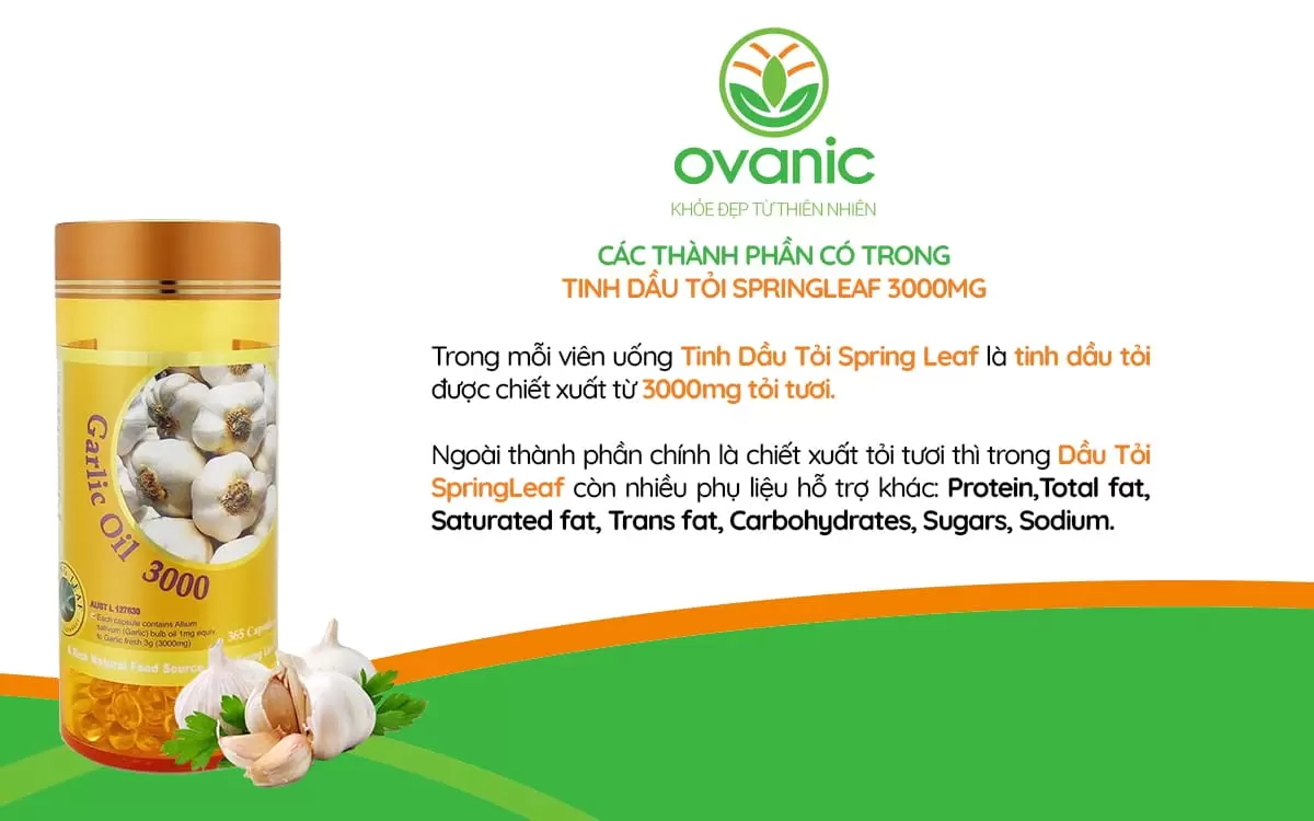 Thành phần có trong sản phẩm Puritan's Pride Odorless Garlic