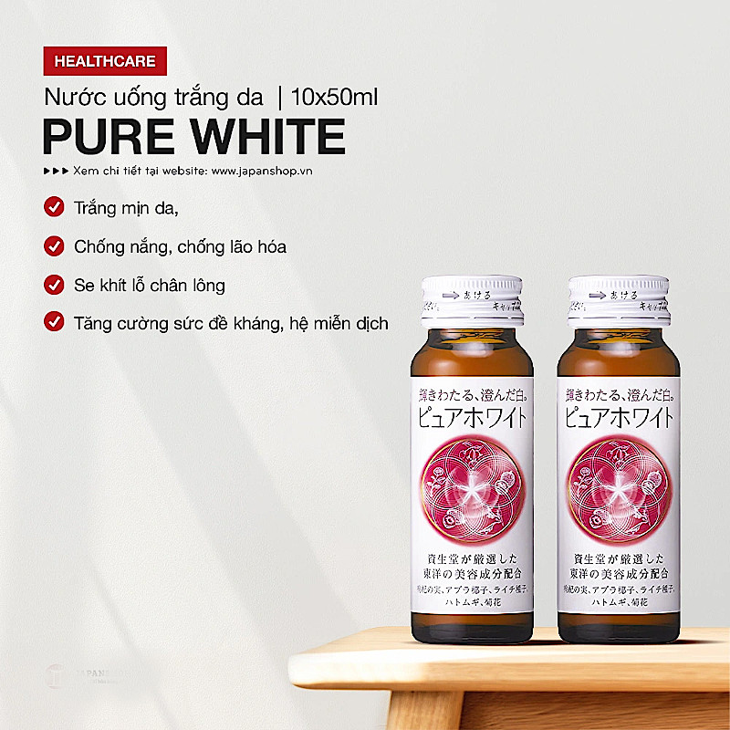 Nước Uống Trắng Da Collagen Shiseido Pure White - Ovanic