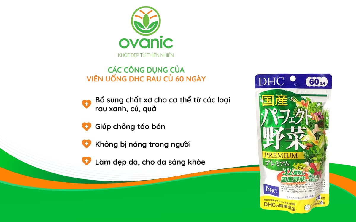 Công dụng của sản phẩm DHC Rau Củ