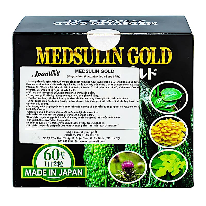 Viên uống tiểu đường Medsulin Gold JpanWell Nhật Bản (60 viên ...