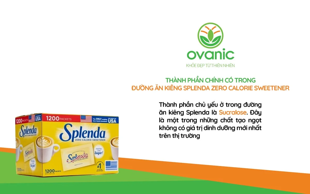 Thành phần có trong sản phẩm Splenda Zero Calorie Sweetener Pack
