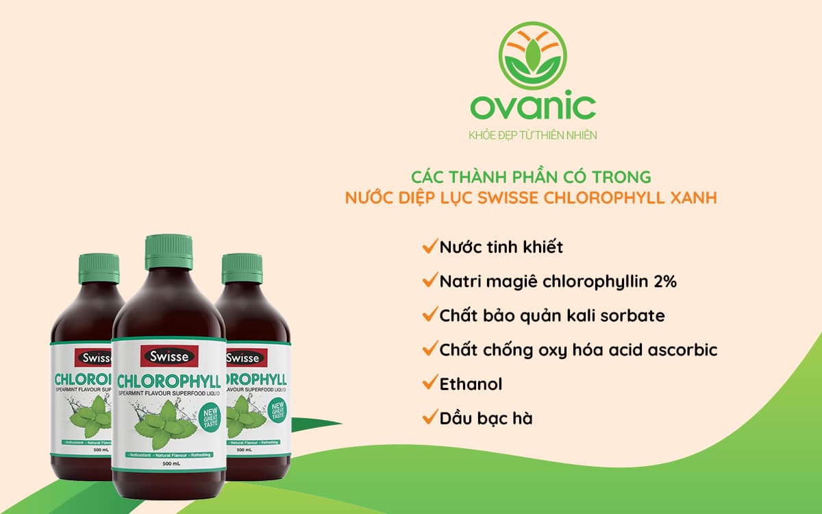 Thành phần có trong sản phẩm Swisse Chlorophyll