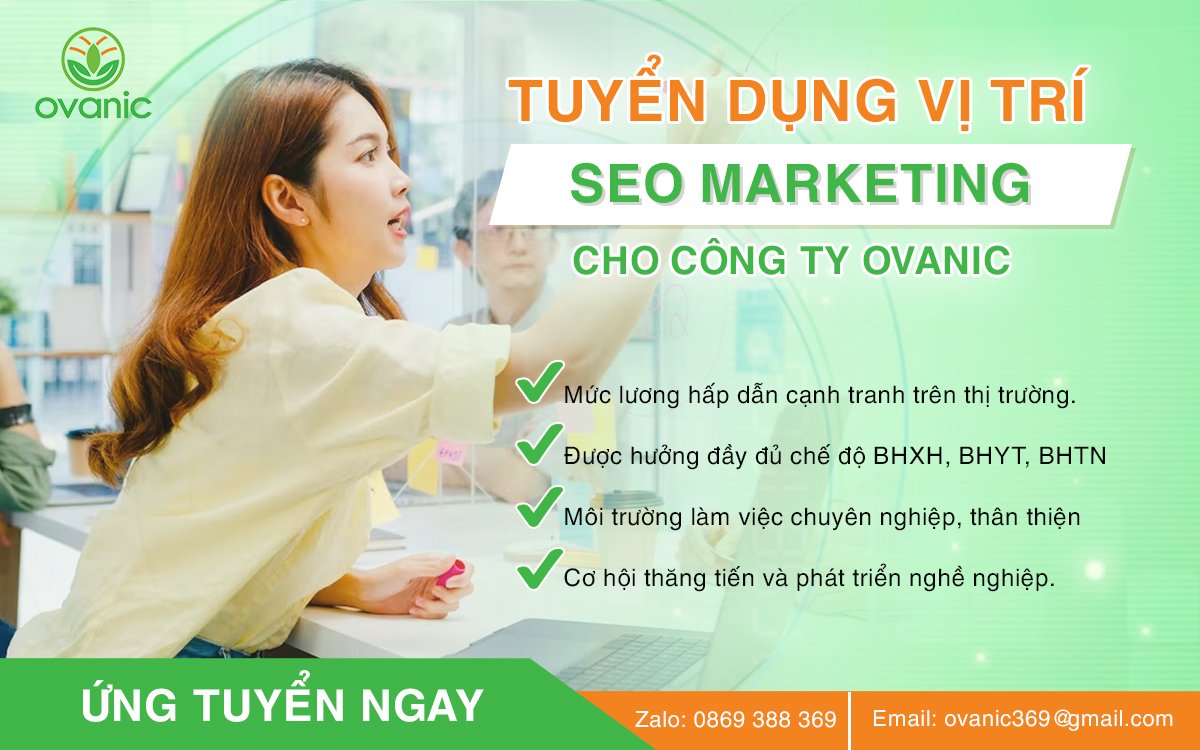 Tuyển dụng nhân viên SEO Marketing cho Ovanic