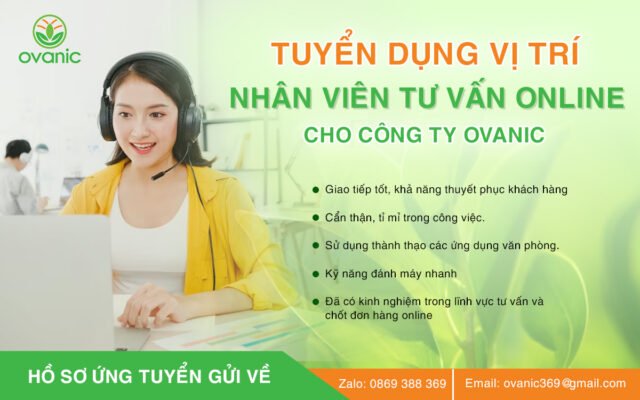 Tuyển dụng nhân viên tư vấn online Ovanic
