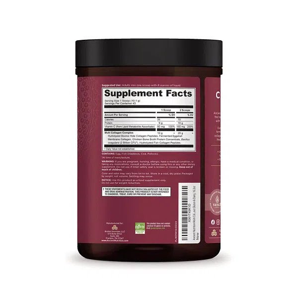 Multi Collagen Protein Powder - Supports Healthy Skin, Nails & Joints - Vanilla (45 Servings)