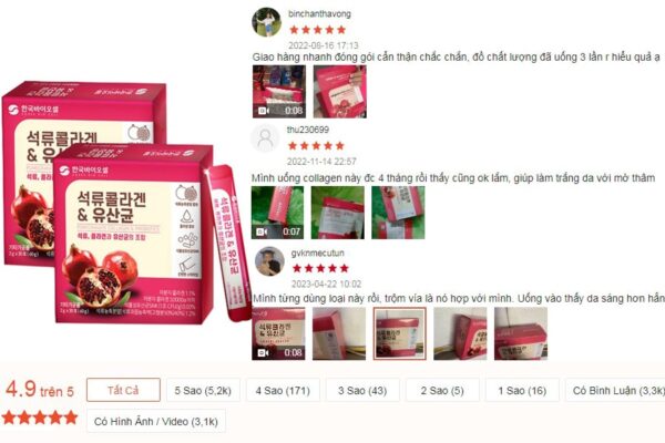 Đánh giá collagen lựu đỏ