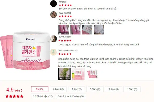 Phản hồi Collagen Boto