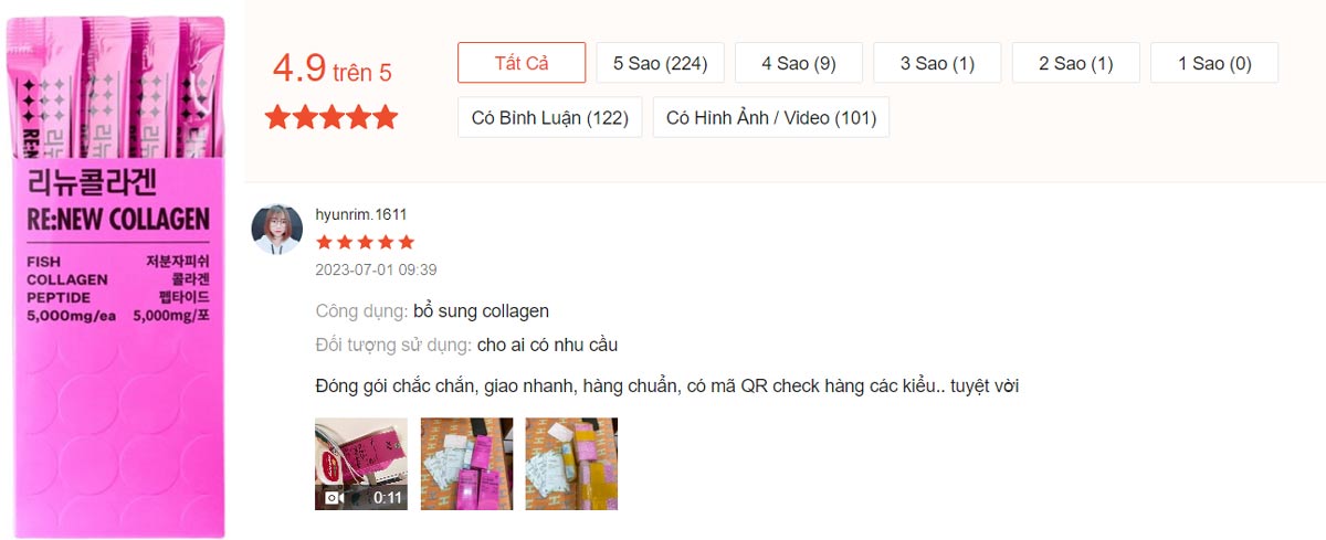 Review Renew Collagen WELLIT Sản phẩm collagen Wellit nhận được rất nhiều đánh giá tích cực