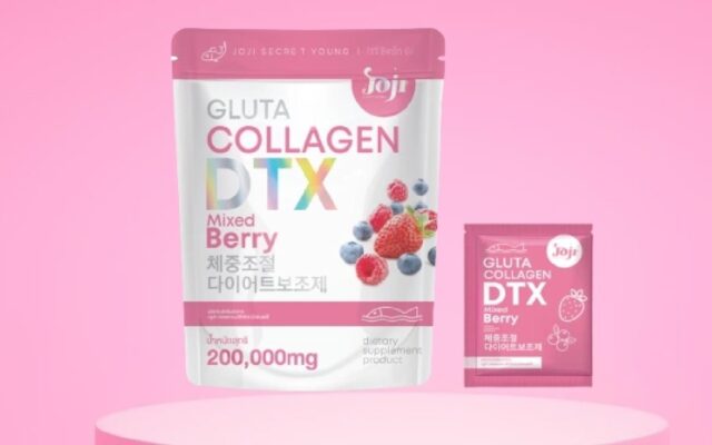 Bột Collagen giảm cân đẹp da Gluta Collagen DTX vị dâu