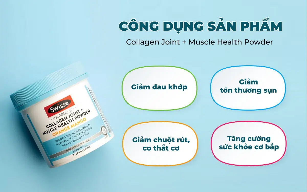 Công dụng Collagen thủy phân Swisse Ultiboost Collagen Joint