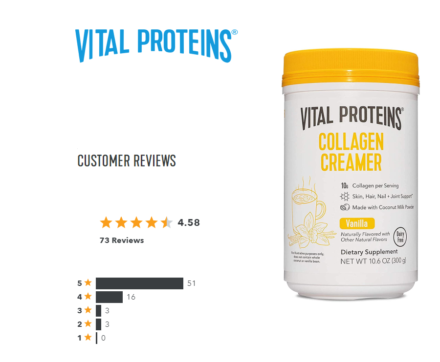 Bột Vital Proteins Collagen kem cà phê 