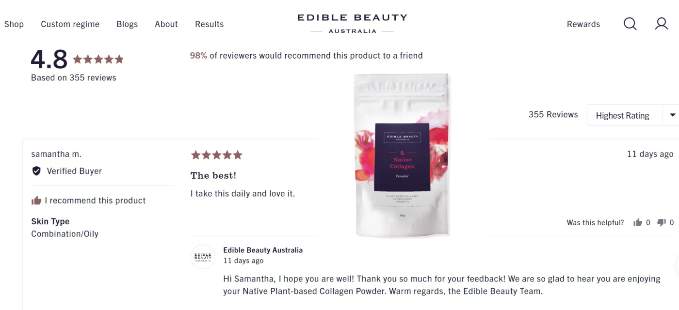Edible Beauty Australia Native Collagen Powder